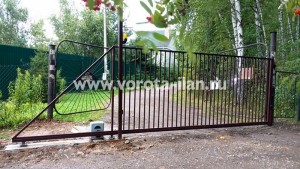 СНТ Дружба_Чеховский район_первый проезд_после монтажа откатных ворот СНТ Дружба_Чеховский район_первый проезд_после монтажа откатных ворот